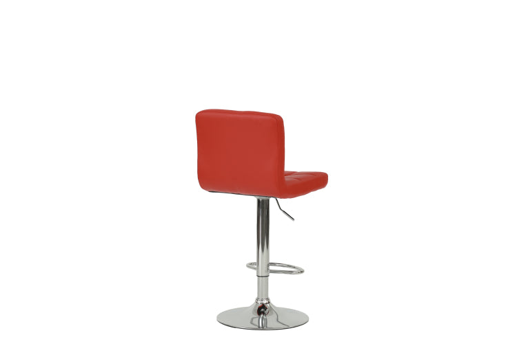 Bar Stool In Red, Chrome