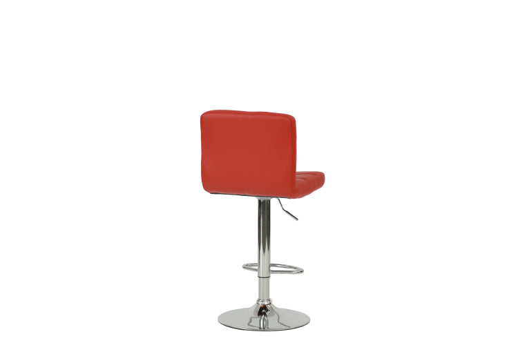 Bar Stool In Red, Chrome