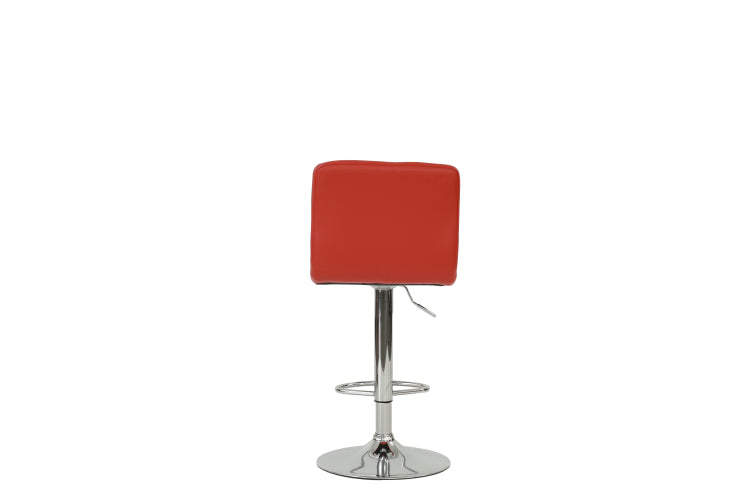 Bar Stool In Red, Chrome