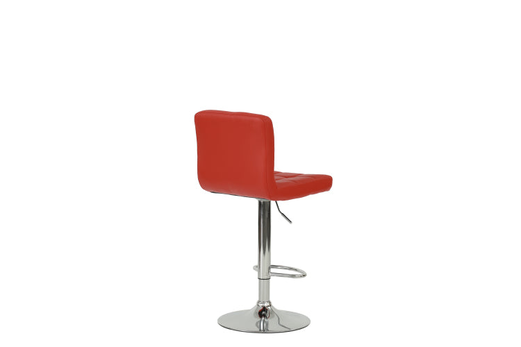 Bar Stool In Red, Chrome