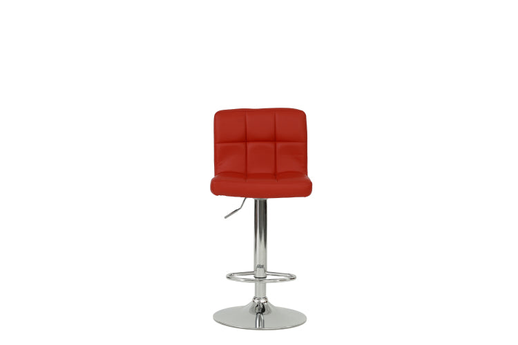 Bar Stool In Red, Chrome