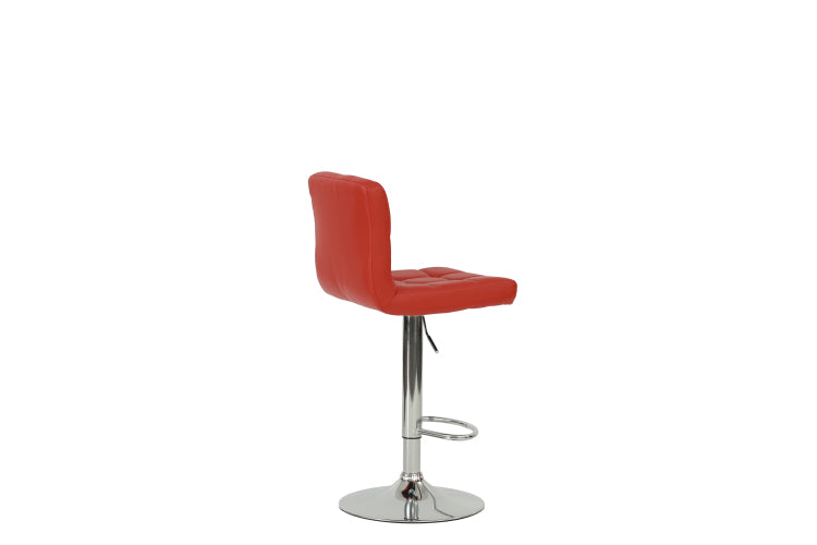 Bar Stool In Red, Chrome