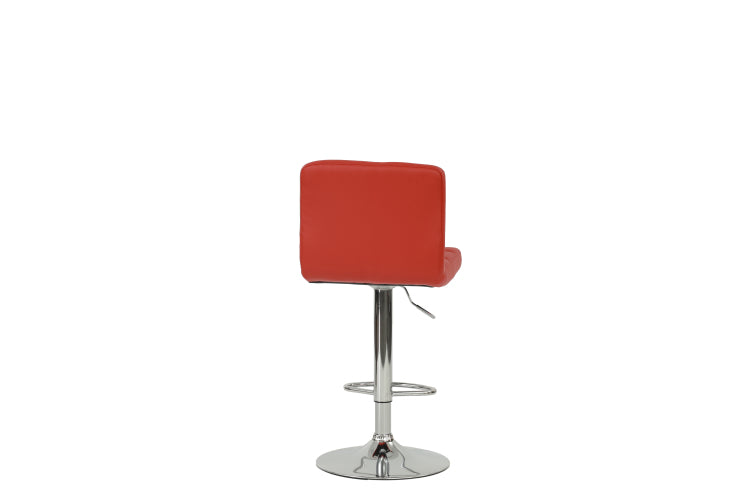 Bar Stool In Red, Chrome