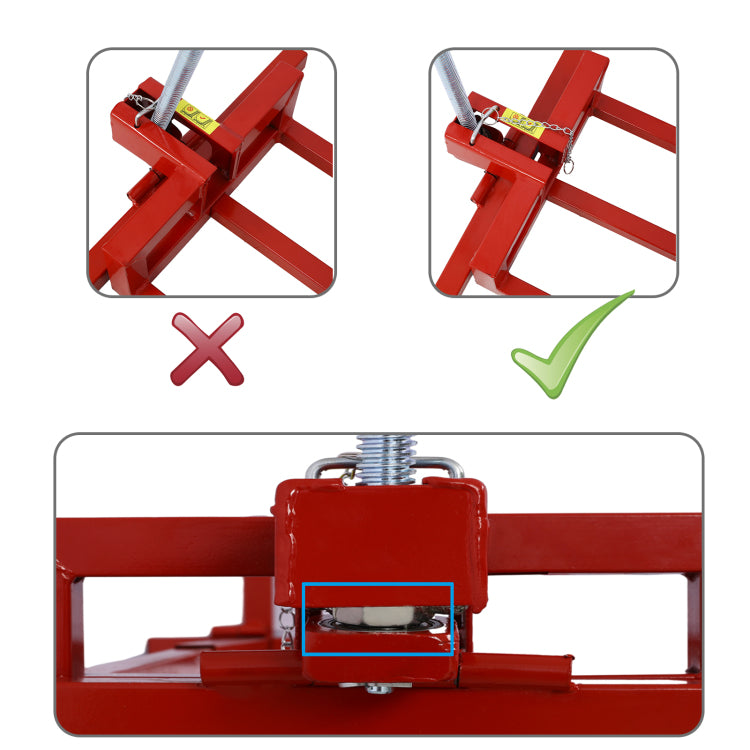 Easy Lawn Mower Lift For Riding Tractors , 800 Lbs Capacity Lawn Tractor Lifter, Ride On Mower, Cleaning Aid, Universal, Lawn Tractor Lift, Lawn Tractor 45 Tilt Adjustable, Red