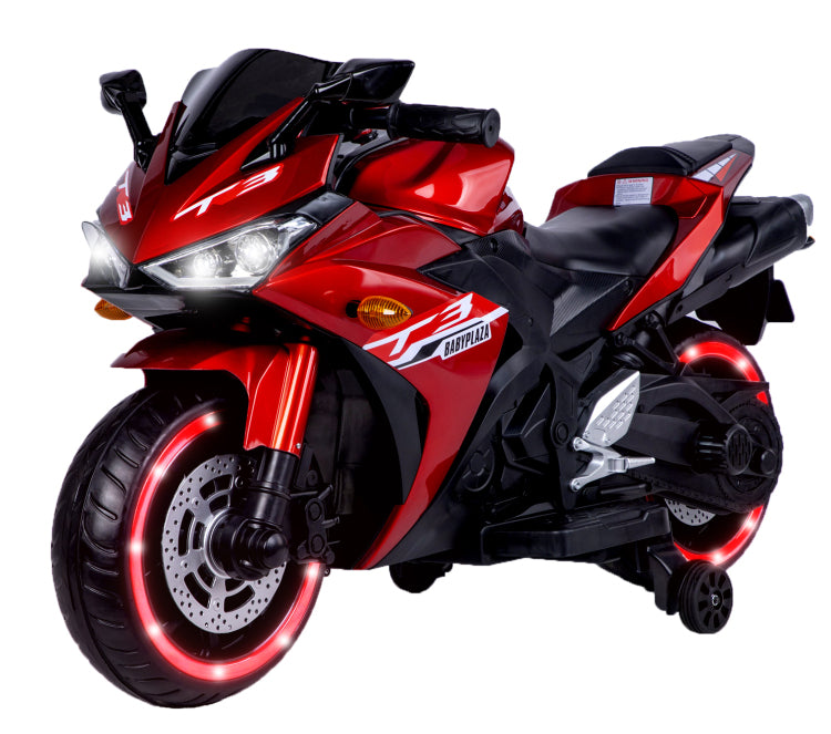 Kids Motorcycle 12 V Motorcycle For Kids 3 8 Years Boys Girls,Kids Motorcycle Ride On Toy With Training Wheels Manual Throttle Drive By Hand Lighting Wheels