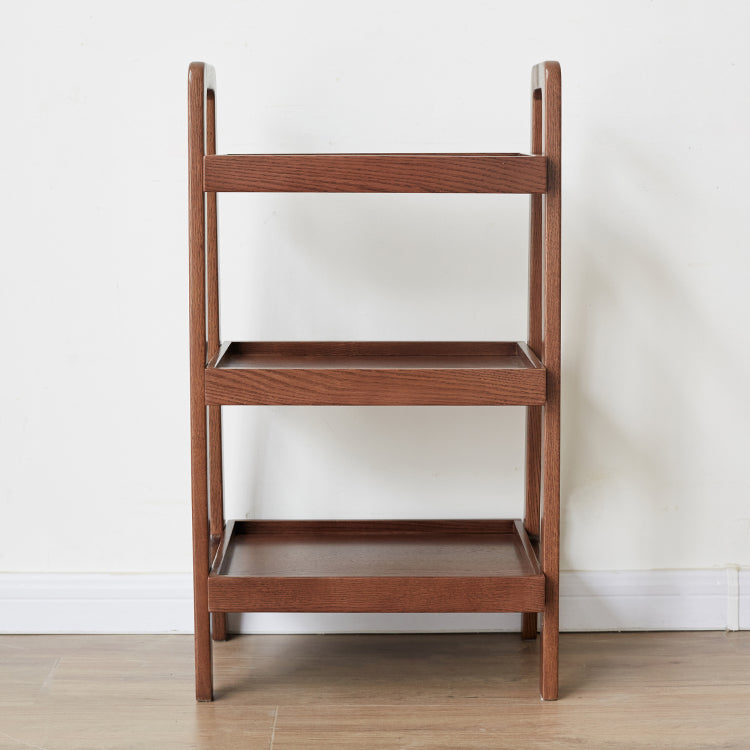 Walnut Color Oak Storage Bench, 3 Tier Beech Wood Shoe Rack For Entryway, Premium Storage Organizer For Bathroom, Living Room, Bedroom, Hallway, Patio, Kitchen