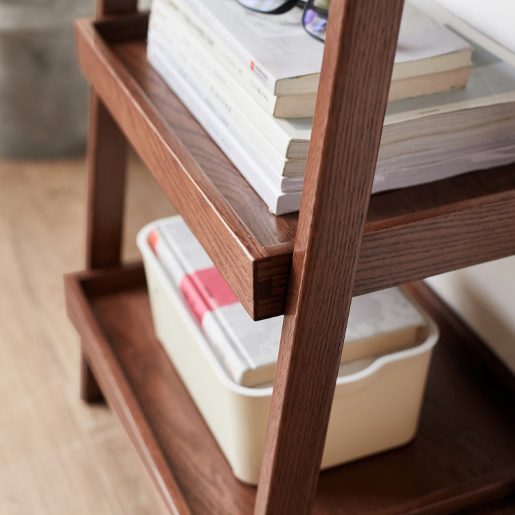 Walnut Color Oak Storage Bench, 3 Tier Beech Wood Shoe Rack For Entryway, Premium Storage Organizer For Bathroom, Living Room, Bedroom, Hallway, Patio, Kitchen