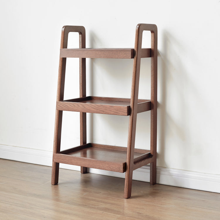 Walnut Color Oak Storage Bench, 3 Tier Beech Wood Shoe Rack For Entryway, Premium Storage Organizer For Bathroom, Living Room, Bedroom, Hallway, Patio, Kitchen