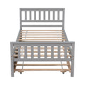 Twin Bed With Trundle, Platform Bed Frame With Headboard And Footboard, For Bedroom Small Living Space,No Box Spring Needed,Grey