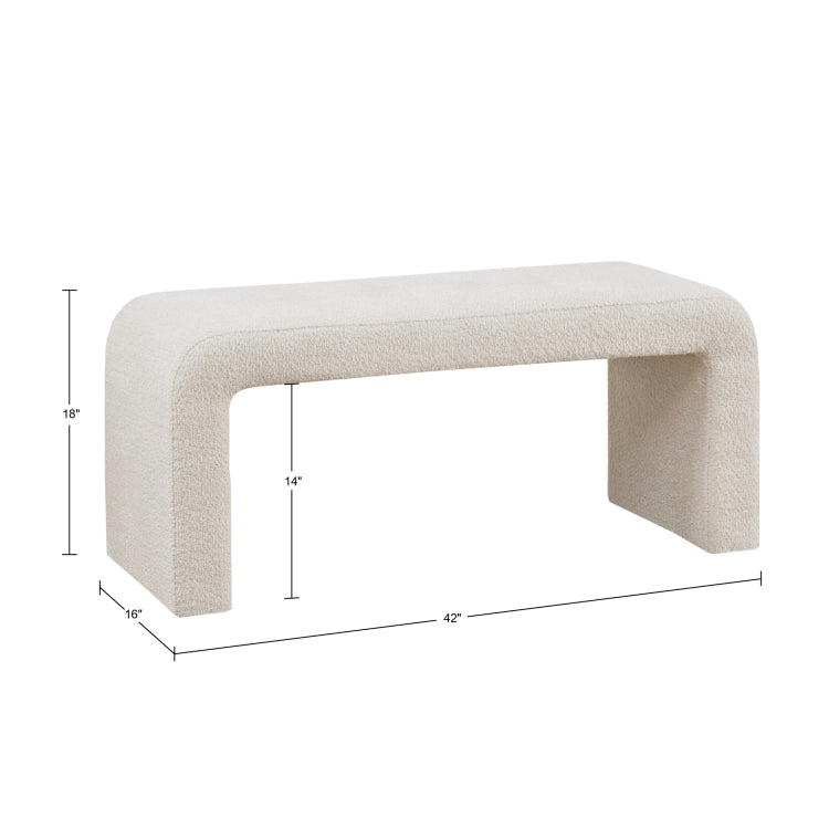 Boucle Bench Cream 42"W