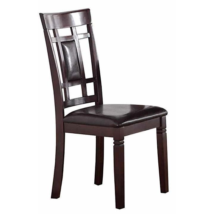 Modern Contemporary 7Pc Dining Set Espresso Finish Unique Eyelet Back 6X Side Chairs Cushion Seats Dining Room Furniture