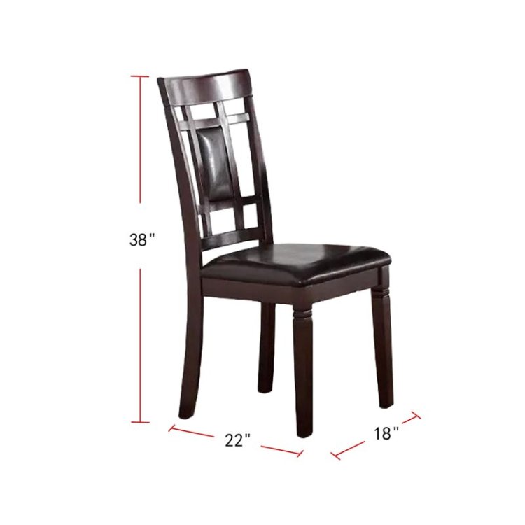 Modern Contemporary 7Pc Dining Set Espresso Finish Unique Eyelet Back 6X Side Chairs Cushion Seats Dining Room Furniture