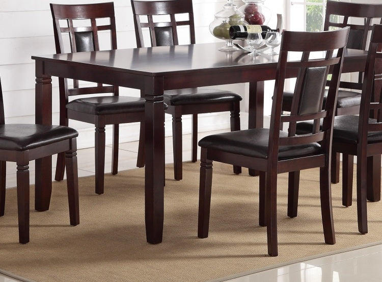Modern Contemporary 7Pc Dining Set Espresso Finish Unique Eyelet Back 6X Side Chairs Cushion Seats Dining Room Furniture
