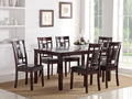 Modern Contemporary 7Pc Dining Set Espresso Finish Unique Eyelet Back 6X Side Chairs Cushion Seats Dining Room Furniture