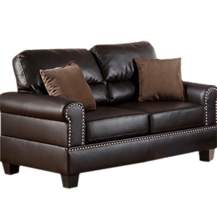 Espresso Faux Leather 2Pc Sofa Set Sofa And Loveseat Elegant Plush Contemporary Couch Living Room Furniture