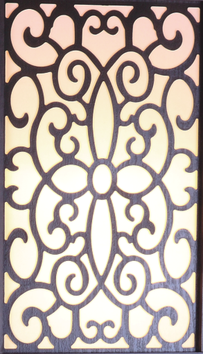 65"H Brown 3 Shelf With Flower Shade Floor Lamp