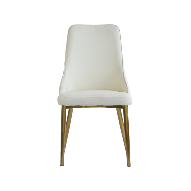 Modern Pu Sponge Filled Dining Chair, Solid Wood Metal Legs, Suitable For Restaurants, Living Rooms And Rooms Set Of 2