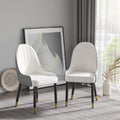 Modern Pu Sponge Filled Dining Chair, Solid Wood Metal Legs, Suitable For Restaurants, Living Rooms And Rooms Set Of 2