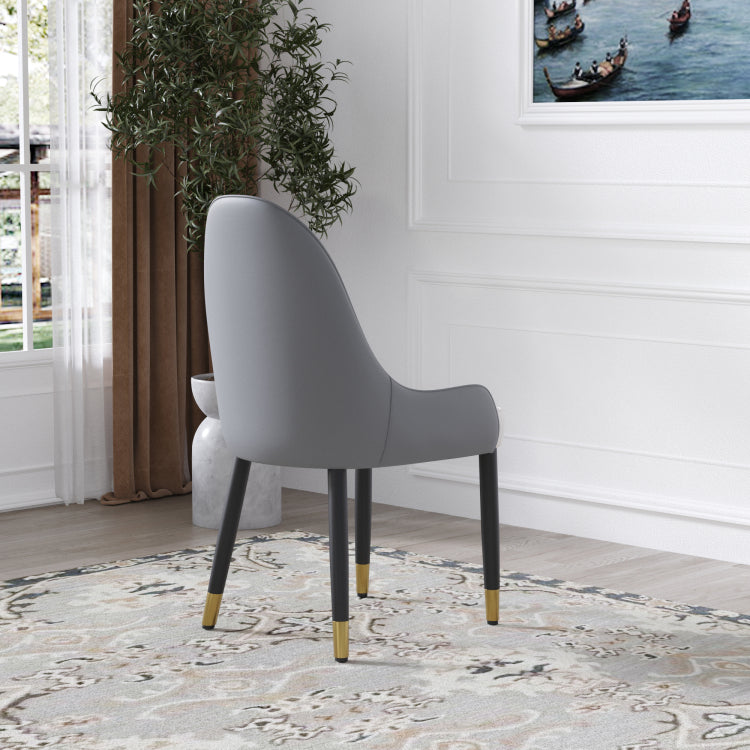 Modern Pu Sponge Filled Dining Chair, Solid Wood Metal Legs, Suitable For Restaurants, Living Rooms And Rooms Set Of 2