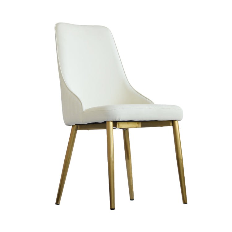 Modern Pu Sponge Filled Dining Chair, Solid Wood Metal Legs, Suitable For Restaurants, Living Rooms And Rooms Set Of 2