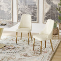 Modern Pu Sponge Filled Dining Chair, Solid Wood Metal Legs, Suitable For Restaurants, Living Rooms And Rooms Set Of 2