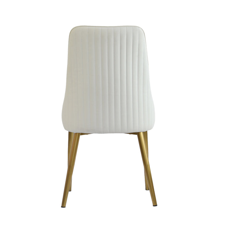 Modern Pu Sponge Filled Dining Chair, Solid Wood Metal Legs, Suitable For Restaurants, Living Rooms And Rooms Set Of 2