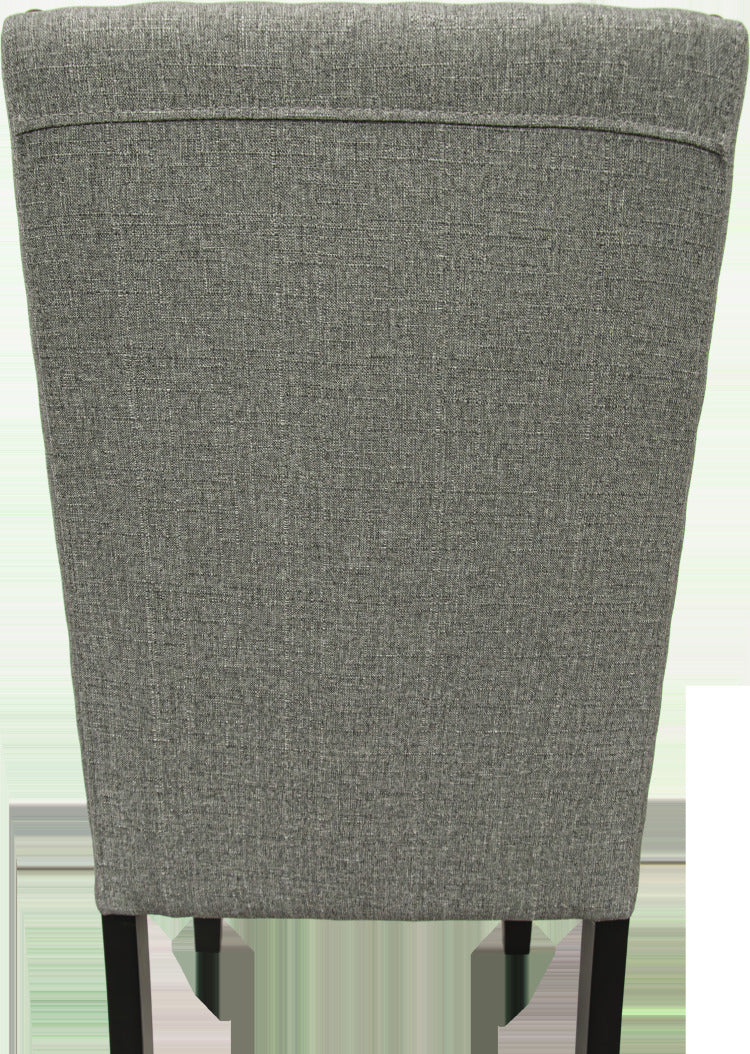 Grey Fabric Modern Set Of 2 Dining Chairs Plush Cushion Side Chairs Nailheads Trim Wooden Chair Kitchen Dining Room