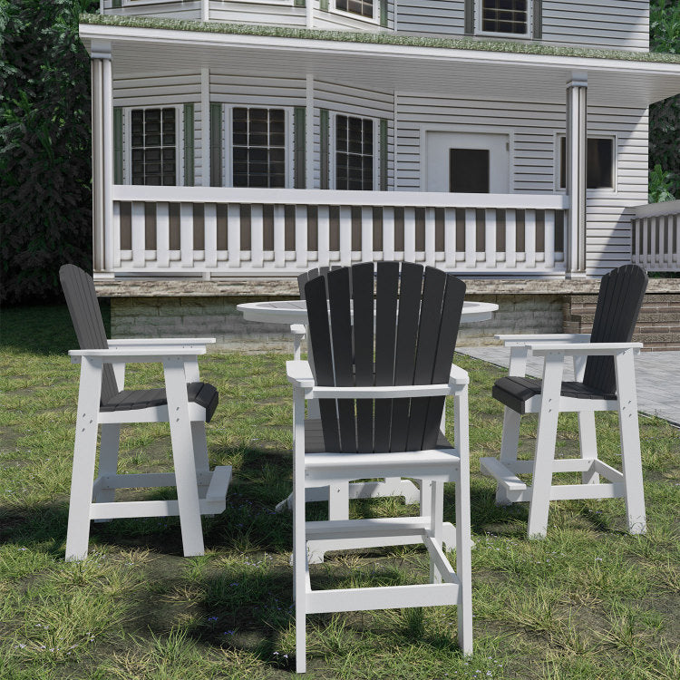 Hdpe Patio Bar Table Set High Top Outdoor Table And Chairs Set Of 5 Bar Table & Stools Set With Tall Adirondack Chairs Set For 4