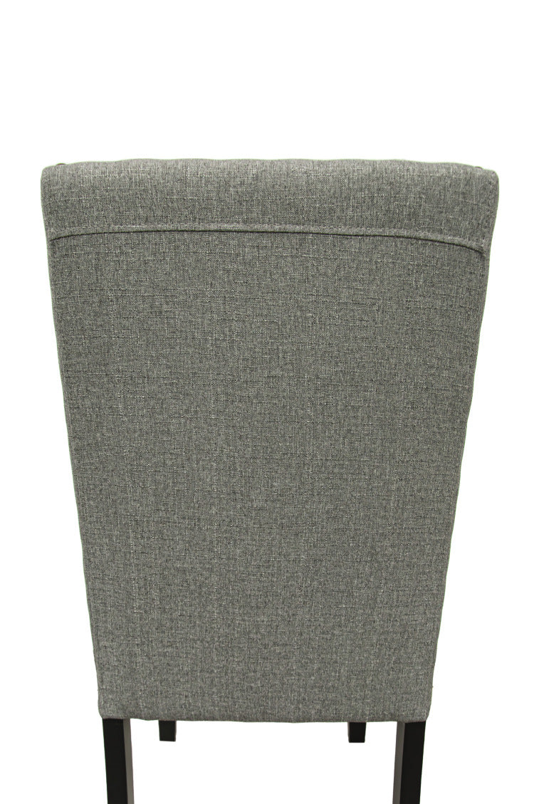 Grey Fabric Modern Set Of 2 Dining Chairs Plush Cushion Side Chairs Nailheads Trim Wooden Chair Kitchen Dining Room