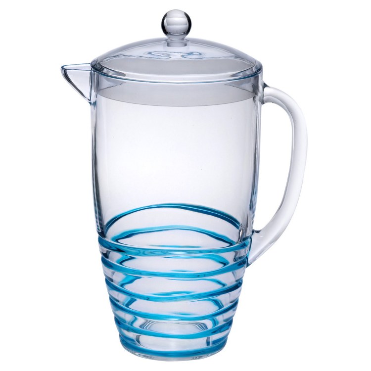 2.5 Quarts Water Pitcher With Lid, Swirl Unbreakable Plastic Pitcher, Drink Pitcher, Juice Pitcher With Spout Bpa Free