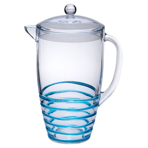 2.5 Quarts Water Pitcher With Lid, Swirl Unbreakable Plastic Pitcher, Drink Pitcher, Juice Pitcher With Spout Bpa Free