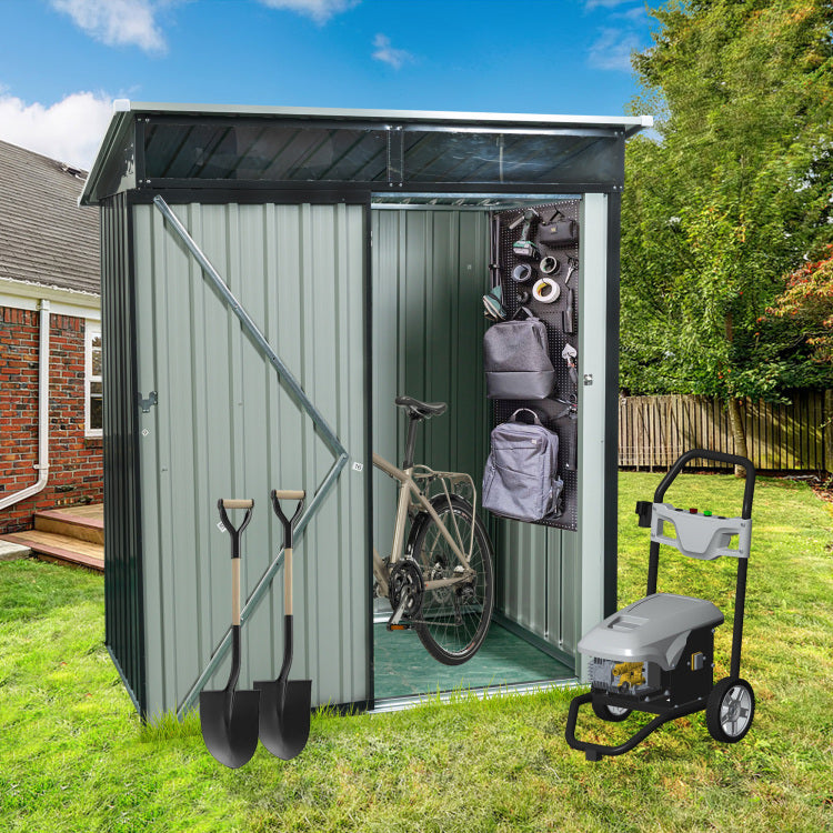 5Ft X 3Ft Outdoor Metal Storage Shed Transparent Plate Black