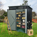 5Ft X 3Ft Outdoor Metal Storage Shed Transparent Plate Black
