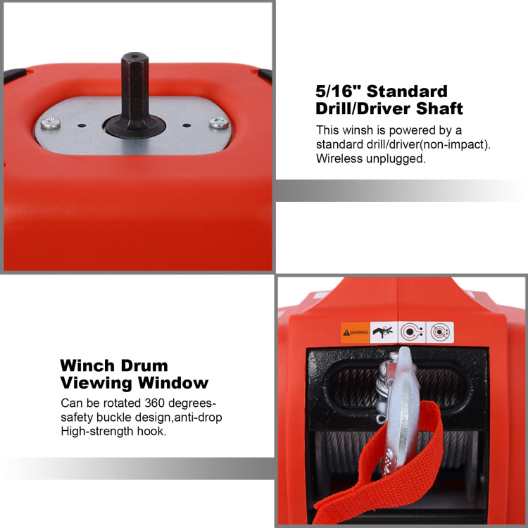 Drill Winch Hoist Portable Drill Winch Of 750 Lb Capacity With 40 Feet Steel Wire Drill Winch For Lifting & Dragging