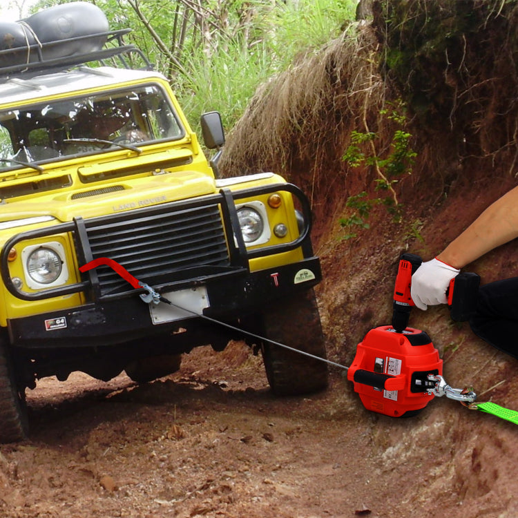 Drill Winch Hoist Portable Drill Winch Of 750 Lb Capacity With 40 Feet Steel Wire Drill Winch For Lifting & Dragging