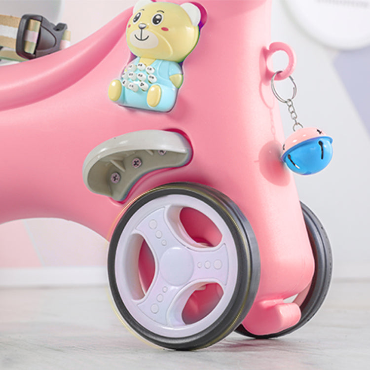 Rocking Horse For Toddlers , Balance Bike Ride On Toys With Push Handle, Backrest And Balance Board For Baby Girl And Boy, Unicorn Kids Riding Birthday Pink