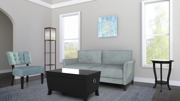 65"H Brown 3 Shelf With Flower Shade Floor Lamp