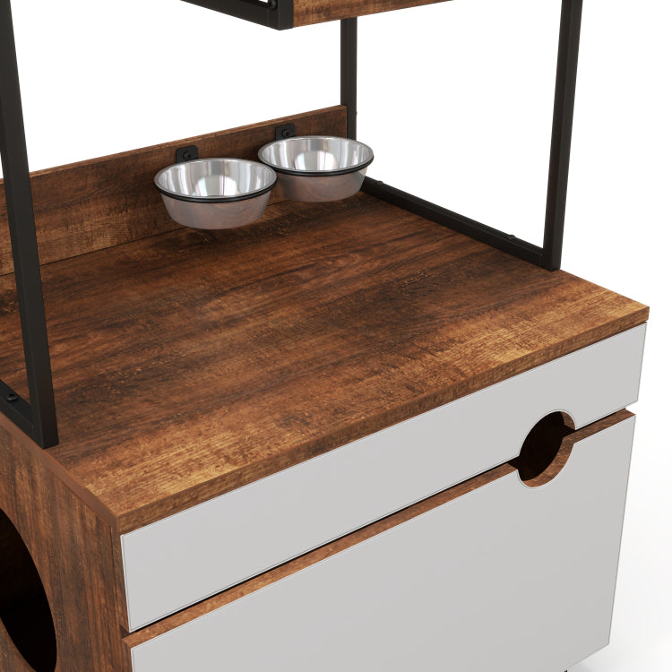 Cat Litter Box Enclosures With Cat Tree Tower, Cat Furniture ,Cat Cabinet