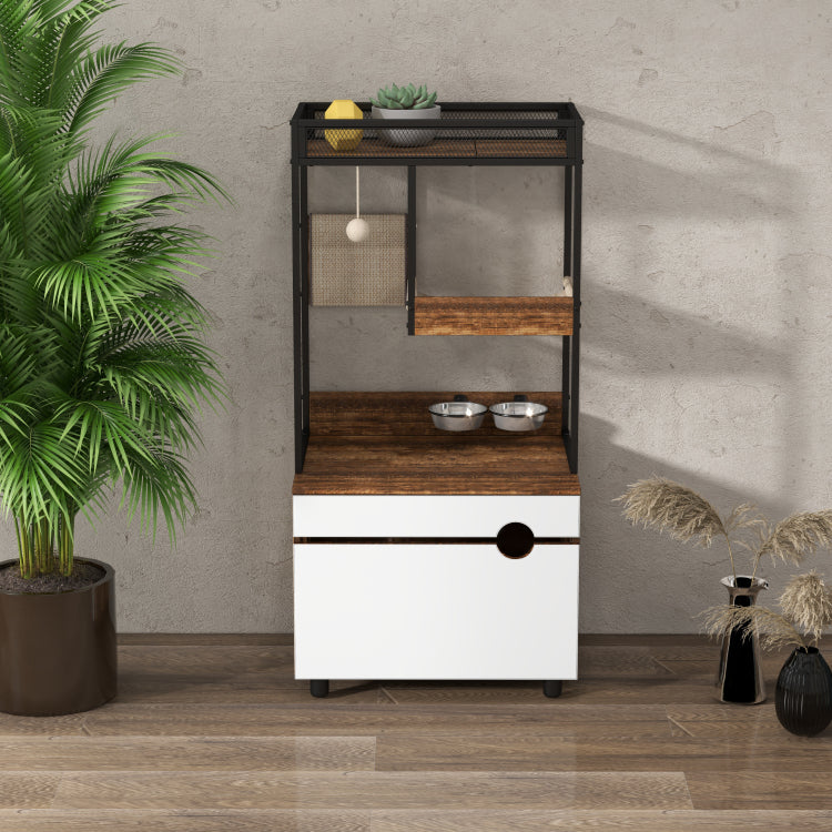 Cat Litter Box Enclosures With Cat Tree Tower, Cat Furniture ,Cat Cabinet