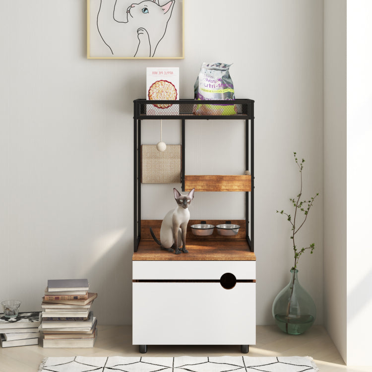 Cat Litter Box Enclosures With Cat Tree Tower, Cat Furniture ,Cat Cabinet