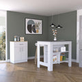 2 Piece Kitchen Set, Delos Kitchen Island Barbados Pantry Cabinet , White Onyx Light Oak