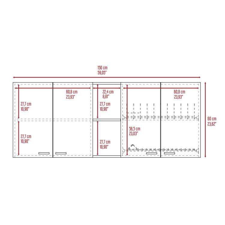 2 Piece Kitchen Set, Olimpo 150 Wall Cabinet Salento Utility Sink With Cabinet, Black White