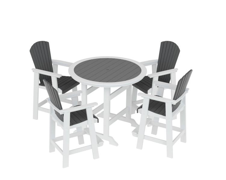 Hdpe Patio Bar Table Set High Top Outdoor Table And Chairs Set Of 5 Bar Table & Stools Set With Tall Adirondack Chairs Set For 4
