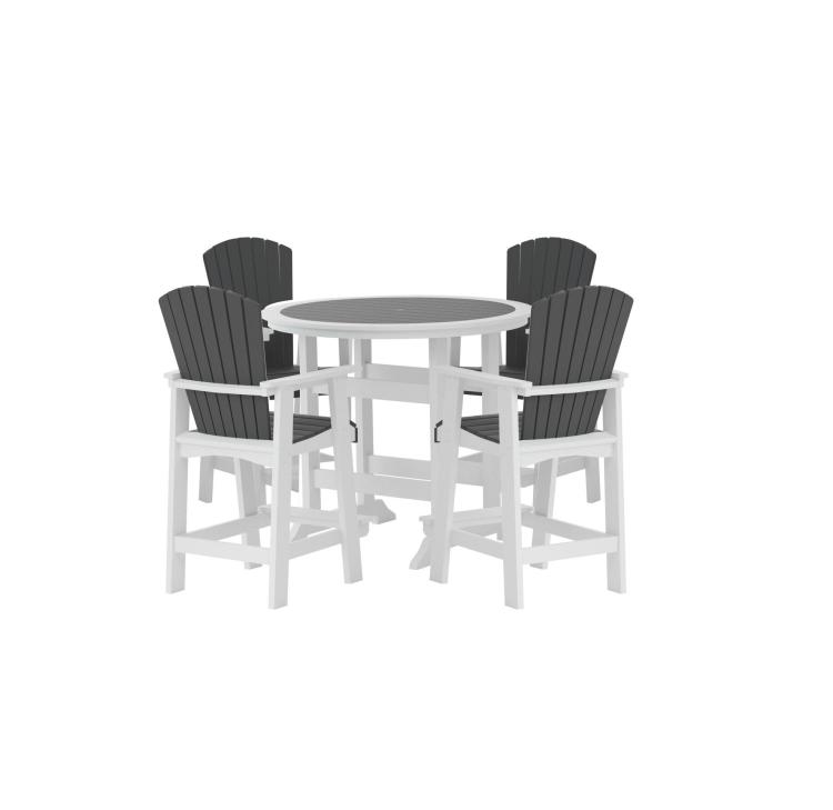Hdpe Patio Bar Table Set High Top Outdoor Table And Chairs Set Of 5 Bar Table & Stools Set With Tall Adirondack Chairs Set For 4