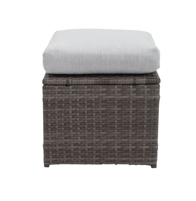 7 Pieces Pe Rattan Wicker Patio Dining Sectional Cusions Sofa Set With Grey Cushions