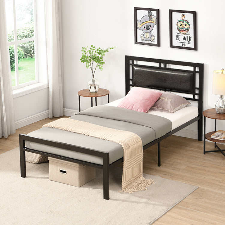 Twin Size Metal Bed Sturdy System Metal Bed Frame ,Modern Style And Comfort To Any Bedroom ,Black