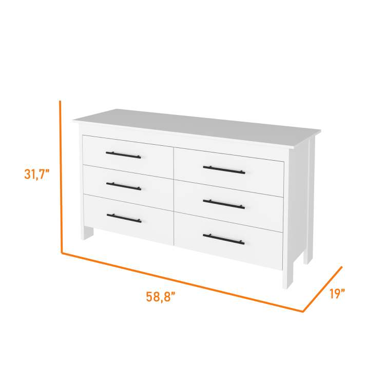 Canaan 2 Piece Bedroom Set, Armoire Dresser, White