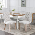 Nikki Collection Modern, High End Tufted Solid Wood Contemporary Flax Upholstered Dining Chair With Wood Legs Nailhead Trim 2 Pcs Set,Gray, Sw6801Bg