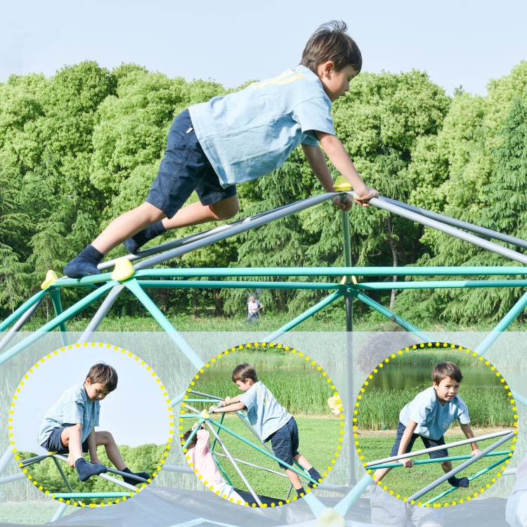 13Ft Geometric Dome Climber Play Center, Kids Climbing Dome Tower With Hammock, Rust & Uv Resistant Steel Supporting 1000 Lbs