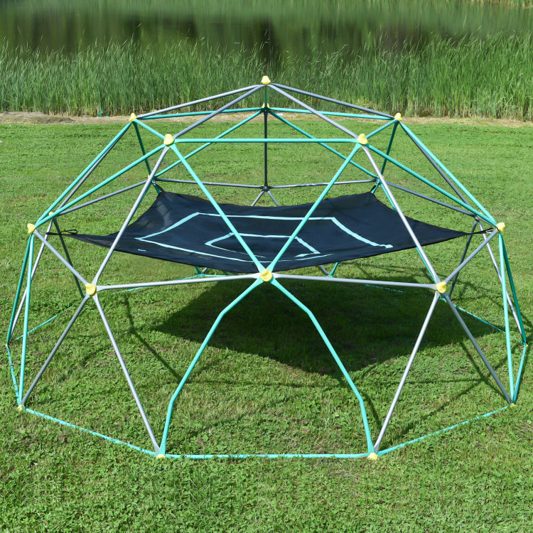 13Ft Geometric Dome Climber Play Center, Kids Climbing Dome Tower With Hammock, Rust & Uv Resistant Steel Supporting 1000 Lbs